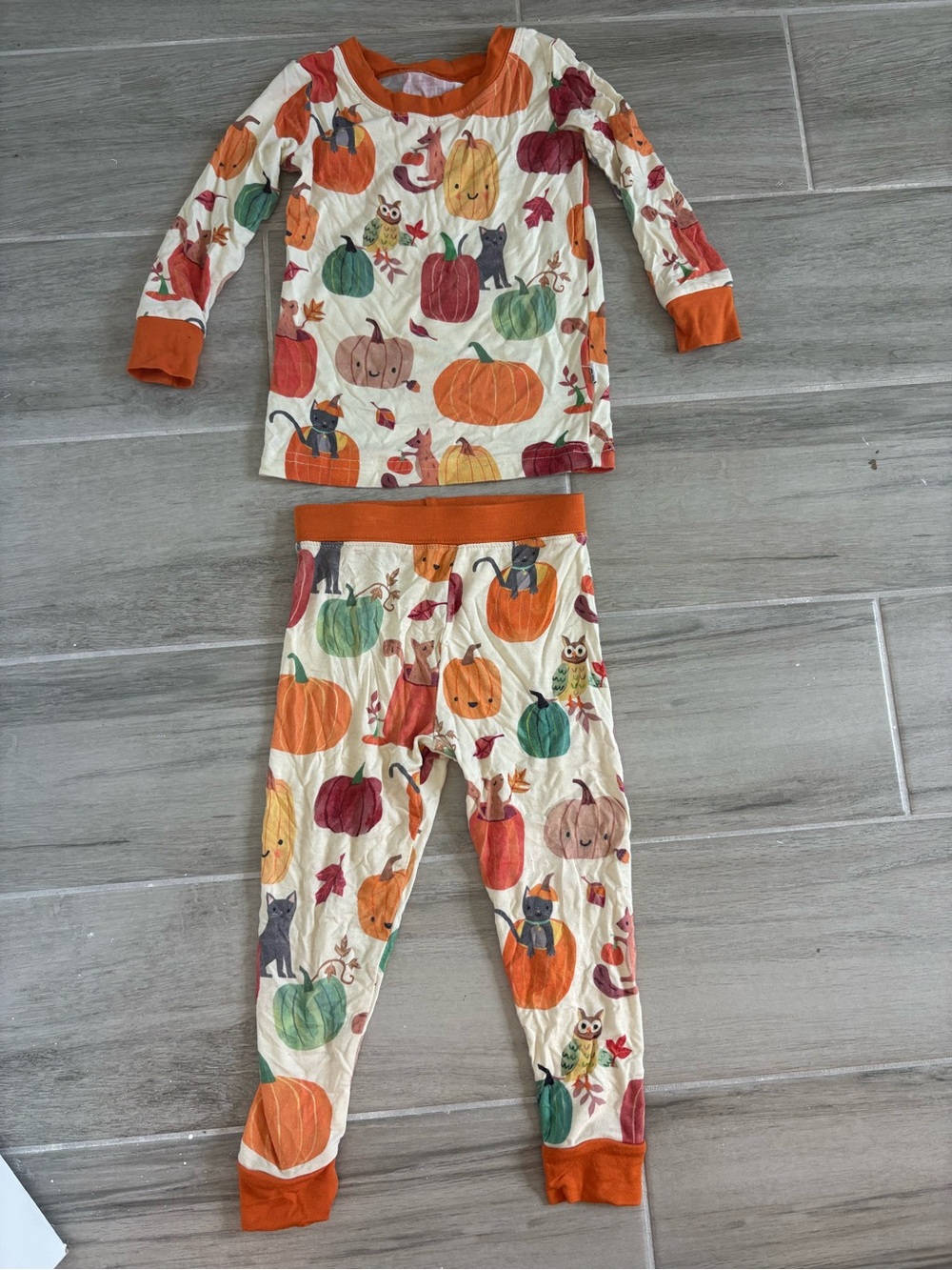 Little Sleepies Pumpkin Pals Bamboo Two Piece Pajama Set 12-18M